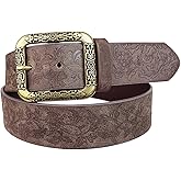 TOPACC Western Belts for Woman Vintage Buckle Leather Cowboy Belts for Jeans Pants Country Concert Outfit