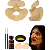 Libima Halloween Witch Mask for Adults Witch Latex Face Prosthetics Kit | Old Lady Mask Costume Accessories, with Face Paint and Spirit Glue, for Carnival Masquerade Halloween Cosplay Party Costume