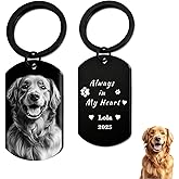 QYH Custom Memorial Dog Keychain with Picture - Personalized Cat Dogs Pet keepsakes Keychains Customized Gifts for Pet Lovers