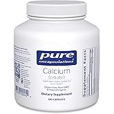 Pure Encapsulations Calcium (Citrate) - Supplement for Bone, Teeth, Colon, and Cardiovascular Health Support* - with Premium Calcium Citrate - 180 Capsules