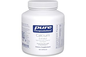 Pure Encapsulations Calcium (Citrate) - Supplement for Bone, Teeth, Colon, and Cardiovascular Health Support* - with Premium Calcium Citrate - 180 Capsules
