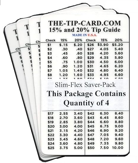 Amazon Com Pocket Tip Table Card Wallet Saver Slim Flexible 4 Kitchen Dining