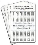 Amazon.com: Easy Tip Card for Wallet or Pocket - $1 to $100 with 15% ...