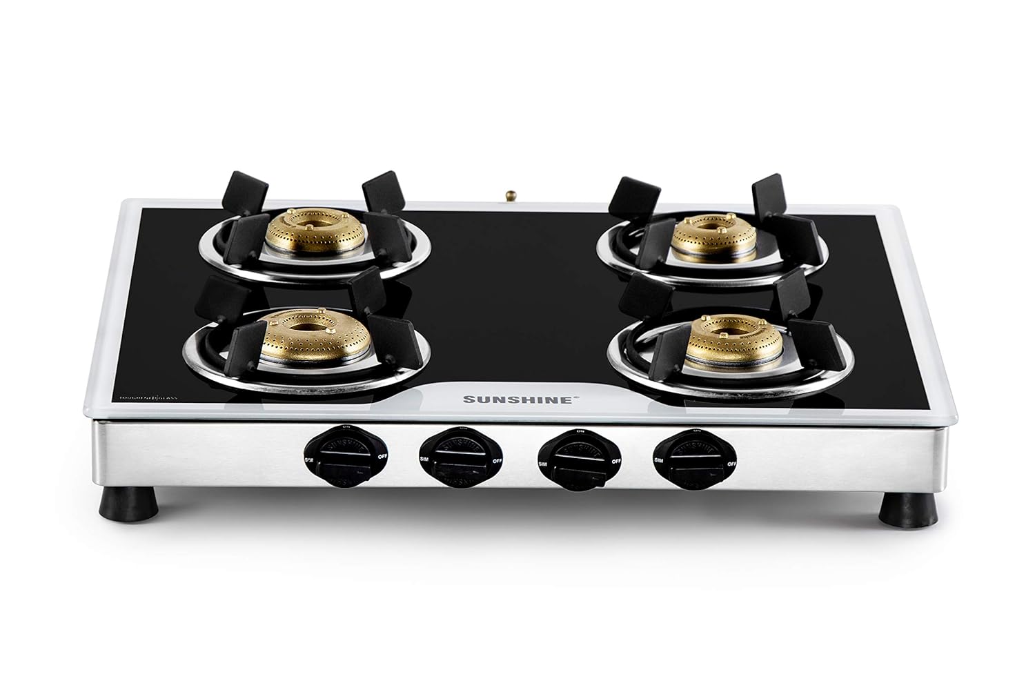 Buy Sunshine Omega 4 Burner Gas Stove Manual Ignition Glass Top