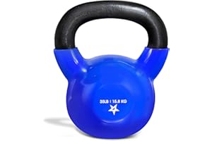 Yes4All Kettlebell, 5-100 LB Vinyl Coated Cast Iron Strength Training Kettlebells for Home Gym Exercises, Fitness, Full Body Workout Equipment, Push Ups, and Grip Strength