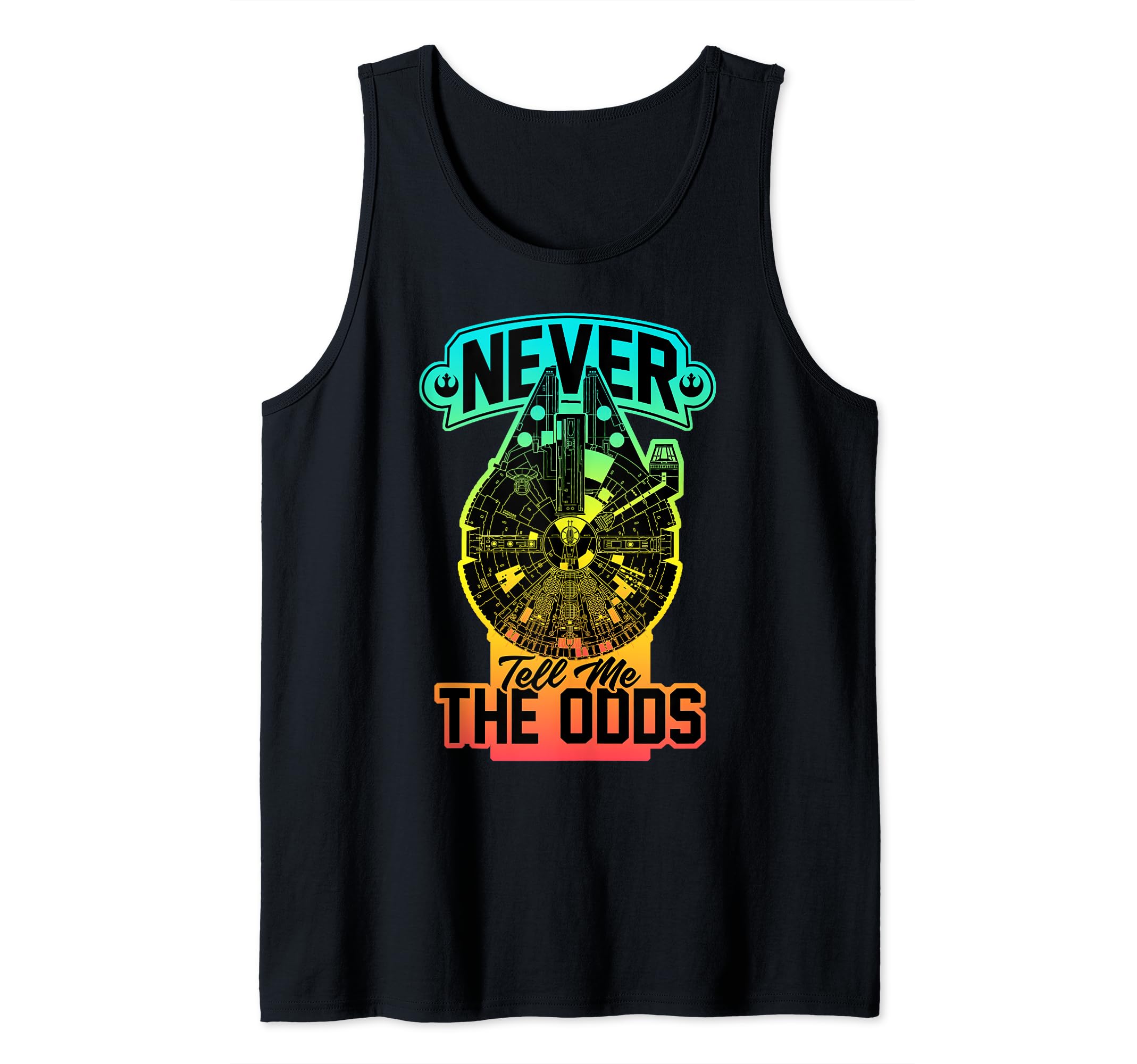 Star Wars Millennium Falcon Never Tell Me The Odds Gradient Tank Top
