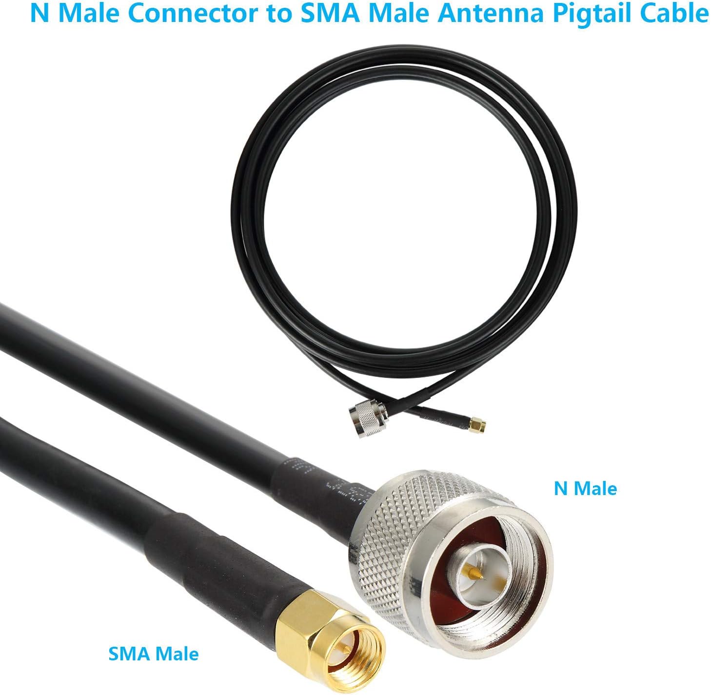 1m LowLoss Coaxial Extension Cable (50 Ohm) SMA Male to N Male
