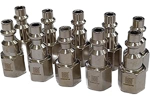 COSMOSTAR Industries Steel 1/4" MNPT Air Plug Fitting, 1/4 Inch Plug and 1/4" NPT Connector with Pre-Applied Sealant - Indust