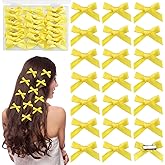 Ksheria 20pcs Yellow Mini Hair Bows with Box | Cute Ribbon Bow Claw Clips for Women Girls Teens | Hair Barrettes Accessories for Party,Wedding,School,Everyday Use