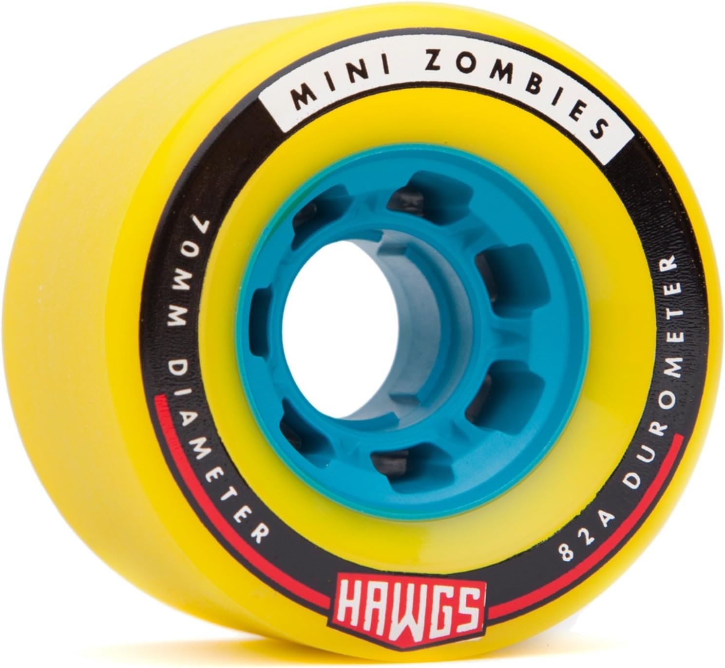 Hawgs Wheels Mini Zombie Yellow Skateboard Wheels - 70mm 82a (Set of 4) by Hawgs Wheels