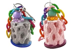 Yitaocity 2Pcs Bird Calcium Teeth Grinding Chew Treats Bird Beak Grinding Stone Toy for Parrot Parakeet Cockatiel Chinchilla 