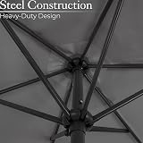 CHRISTOW Garden Parasol Umbrella Polyester Canopy Steel Sunshade with Crank view 4