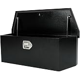 Gooeap 35"X12"X12" Truck Tool Box Black Heavy Duty Steel Metal Trailer Tongue Box Pick Up Storage Organizer w/Lock &amp; Keys