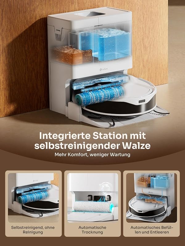 M210 Omni Saugroboter mit Roller Wischfunktion, Weiß