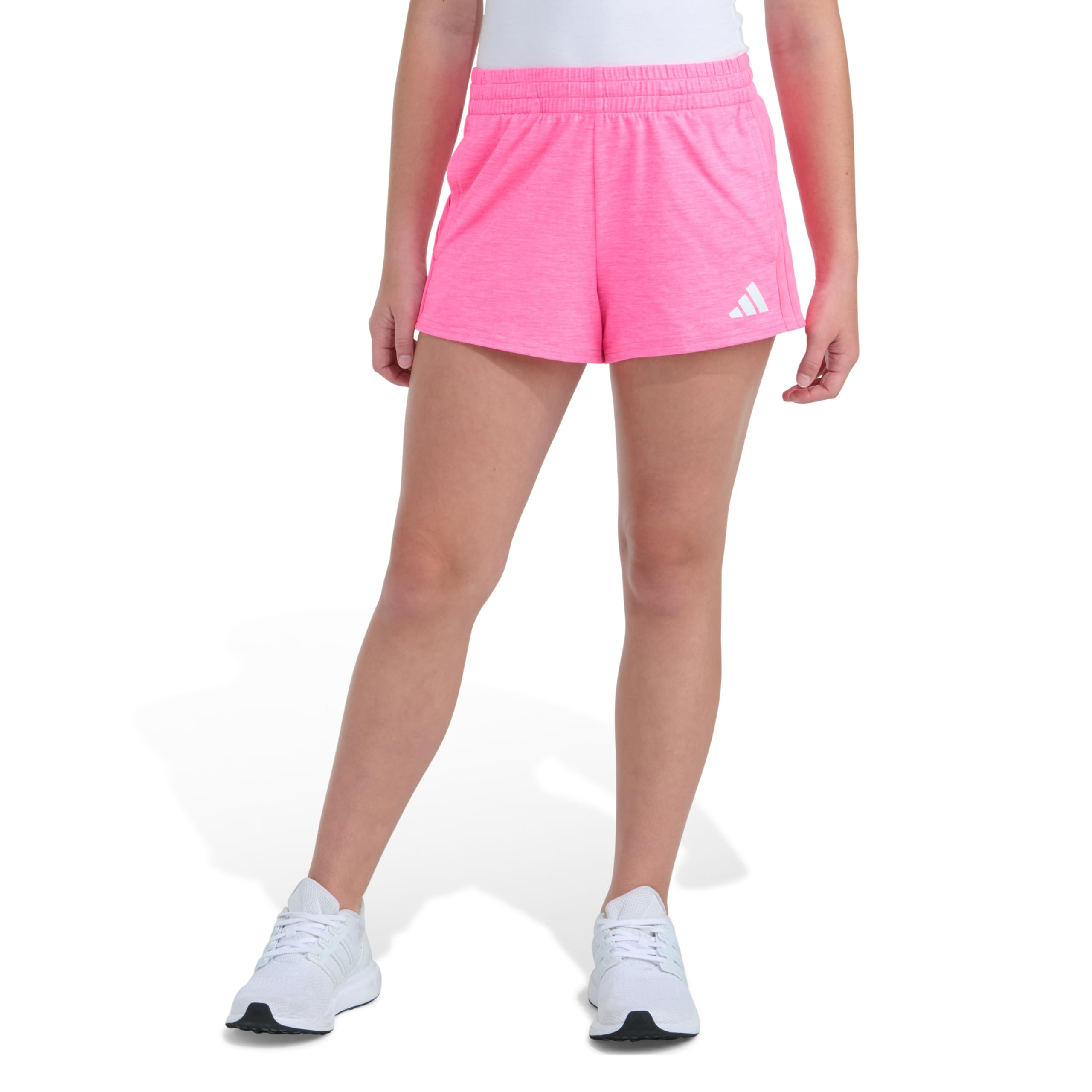 Adidas Girls Elastic Waistband World Cup Mélange Short, Lucid Pink Mélange, S Image