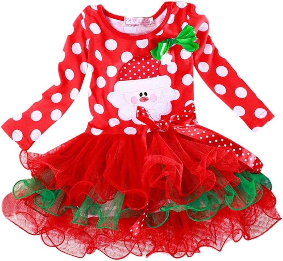 Vicbovo 2017 New Year Christmas Toddler Baby Girl Outfits Polka Dot Princess Tutu Party Dresses Clothes