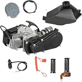 KONKENIE 49CC 50CC 2 Stroke Dirt Bike Engine Motor Kit 7000RPM Gas Powered Engine Single Cylinder Air-Cooled Engine Aluminum Engine with T8F Chain Fuel Tank for Pocket Mini Dirt Beach Bike ATV Scooter