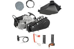 KONKENIE 49CC 50CC 2 Stroke Dirt Bike Engine Motor Kit 7000RPM Gas Powered Engine Single Cylinder Air-Cooled Engine Aluminum Engine with T8F Chain Fuel Tank for Pocket Mini Dirt Beach Bike ATV Scooter