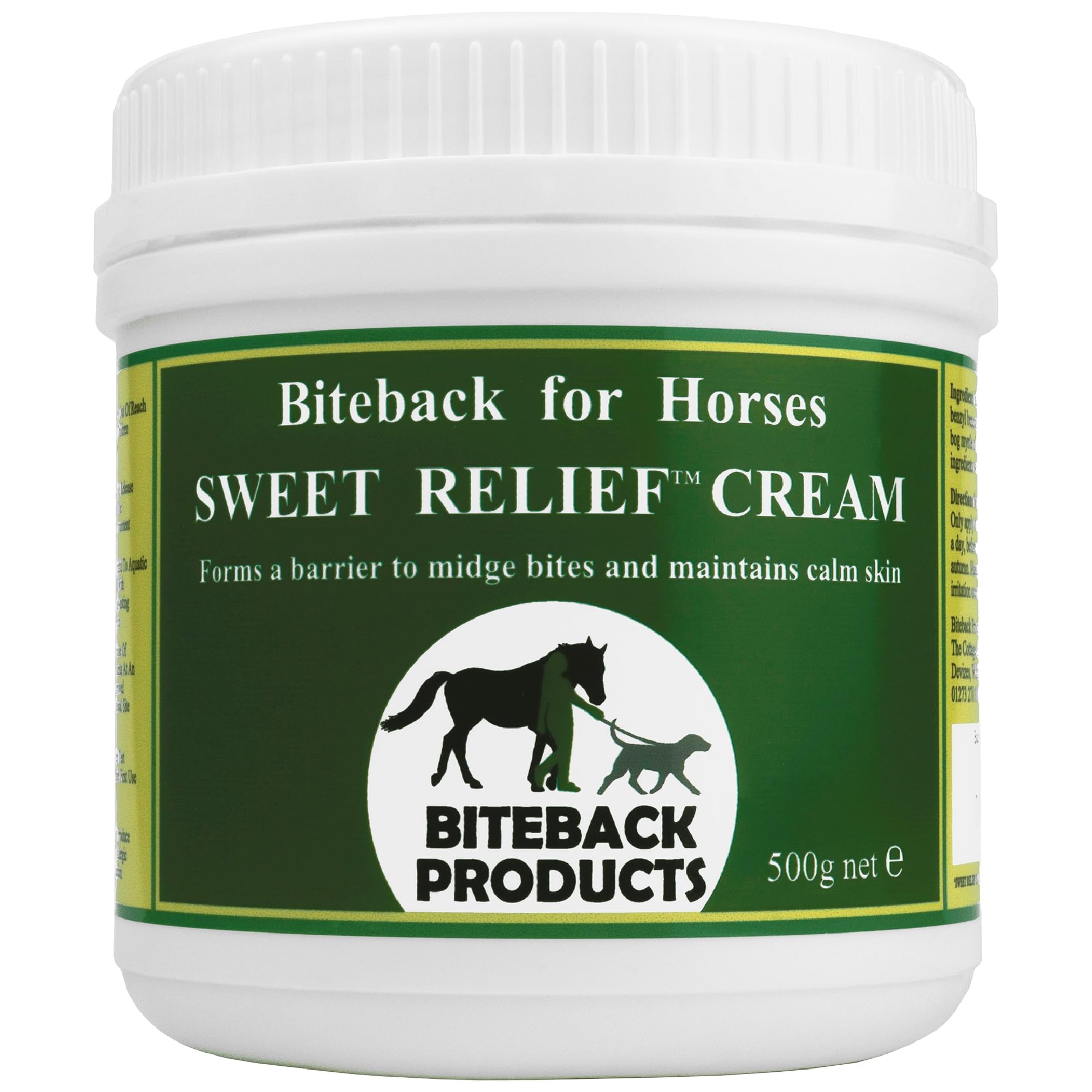 Biteback Products 'Sweet Relief' Midge Barrier & Skin Support Cream - Powerful Fly & Insect Barrier with Benzyl Benzoate for Horses - Essential Horse Product Midge Guard & Skin Protection - 500g โ image 1