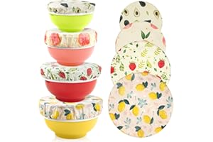 Jieting 4 Pack Reusable Bowl Covers for Bread Proofing, Washable Organic Cotton Stretchable Beeswax Bowl Covers, 4 Sizes for 