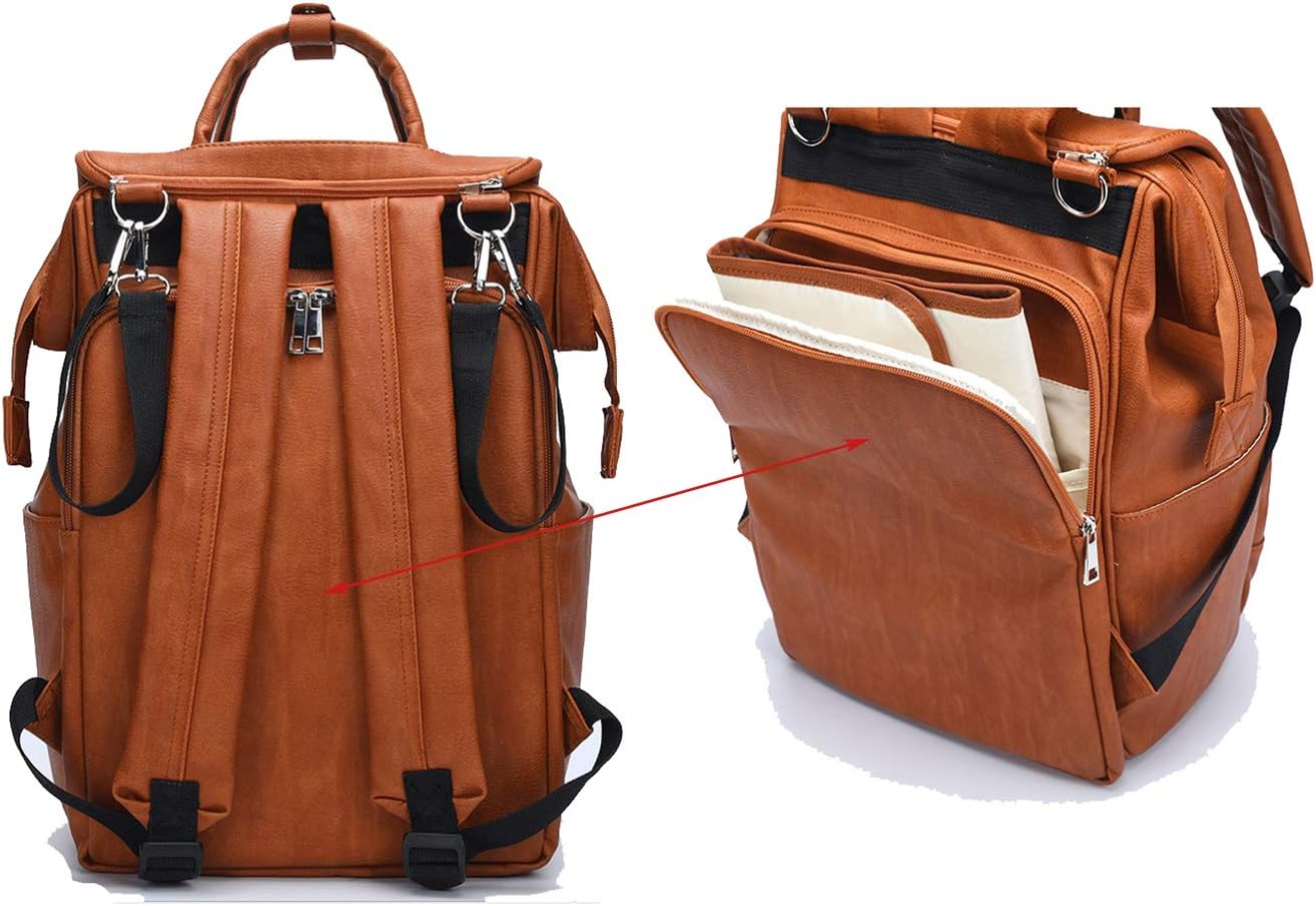 leather baby changing bag backpack
