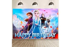Wall Decor Backdrop for Frozen Birthday Decorations, Frozen Birthday Banner for Kids Party Supplies (5x3ft)