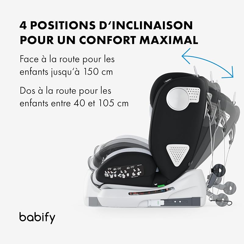 Onboard Siege Auto ECE R129/i-Size, Bebe 0 à 36kg, Siege Auto Isofix Groupe 0 1 2 3, Siège Auto Bébé et Enfants de 0 à 12 Ans, Sièges Auto Pivotant 360, Ergonomique, Rehausseur Voiture Enfant