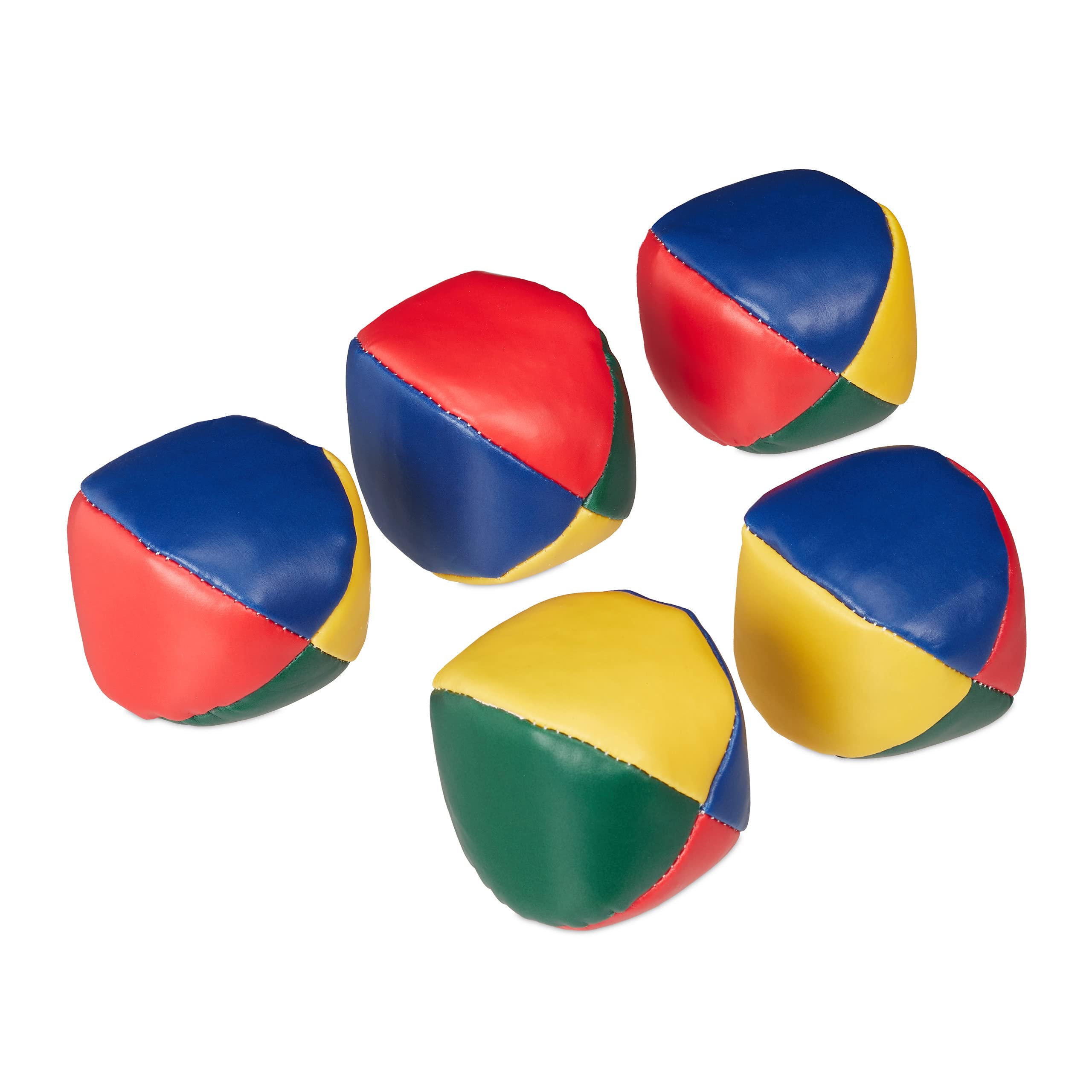 Relaxdays Juggling Balls Set of 5, Soft, Colourful, Ø 6.5 cm for Beginners & Professionals, Children & Adults