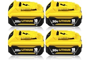 EAGGLEW 10.0Ah DCB206 Replacement for Dewalt 20v Max Battery Compatible with Dewalt 20v Battery Lithium Compatible with 20 Volt Batteries DCB201 DCB203 DCB207 DCB205 DCB204 Cordless Power Tools (Yellow)