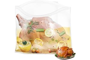 QPMR Turkey Brining Bags Set of 2 - Extra Large Holds up to 40lb，Thicker Brine Bags with Double Zip Lock & 2 Cotton Strings to Avoid Leaks for Thanksgiving Turkey, Chicken, Beef, Pork（26"×22"）