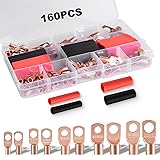 Hdama 160PCS Copper Wire Lugs, Heavy Duty Battery