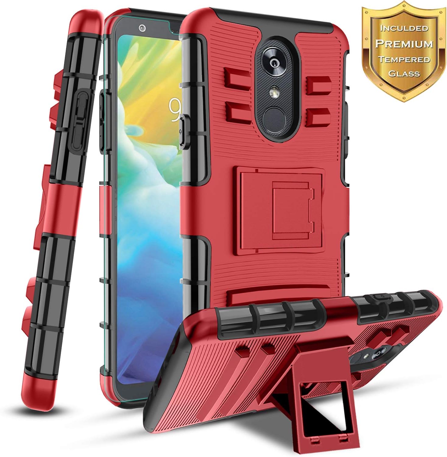 Best lg stylo 4 fullbody phone case with tempered glass