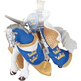Realistic Blue King Arthur's Horse Figurine Toy, Medieval Collection, Kids | Creative play in the world of chivalry | 14 x 7.5 x 9.5 cm | hand-painted | original gift for girls and boys aged 3 and up