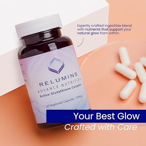 Relumins Advance White Active Glutathione Complex - Max Dose 900mg  Glutathione with 6X Boosters, ALA & NAC - Anti-Aging Skin Brightening  Supplement for Self-Care - 60 Capsules (30 Servings) in Dubai -