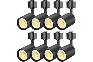 VANoopee 8 Pack J Type Track Lighting Heads 10W Dimmable LED Track Light Heads for Juno Track Light Replacement Fixtures Bright 3000K Warm White Ceiling Spotlight, Flicker Free CRI90+ 24° 800lm Black