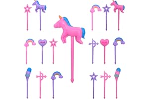 GET FRESH Unicorn Bento Food Picks for Kids 24 pc Set Cute Decorative Plastic Animal Toothpicks for Toddlers Lunch Decoration