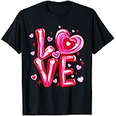 Love Cute Heart Art Pink Romantic Valentine's Day T-Shirt