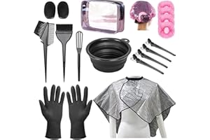 NOUSV Hair Dye Kit 18 Pieces Hair Coloring Kit, Hair Tinting Bowl, Hair agitator, Dye Brush, Ear Cover, Hairpin, Hair Coloring Cape For Hair Coloring Hair Dye Tools and DIY at Home
