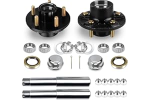 dreamdragon 2pcs 2000lbs Trailer Axle Trailer Hub Kit 5 Bolt 4.5" with BT8 Trailer Axle Spindle