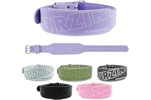 GURZINN 9mm Leather Fitness Weight Lifting Belt for Women&Men with 4 Inches Padded Lumbar Support for Power Lifting Workout & Squats Exercise