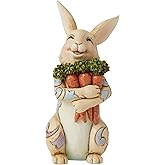 Enesco Jim Shore Heartwood Creek Easter Bunny Holding Carrots Pint-Sized Figurine, 5.71 Inch, Multicolor