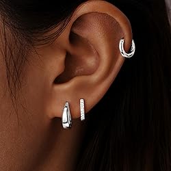 Inerney Sterling Silver Hoop Earrings Set for