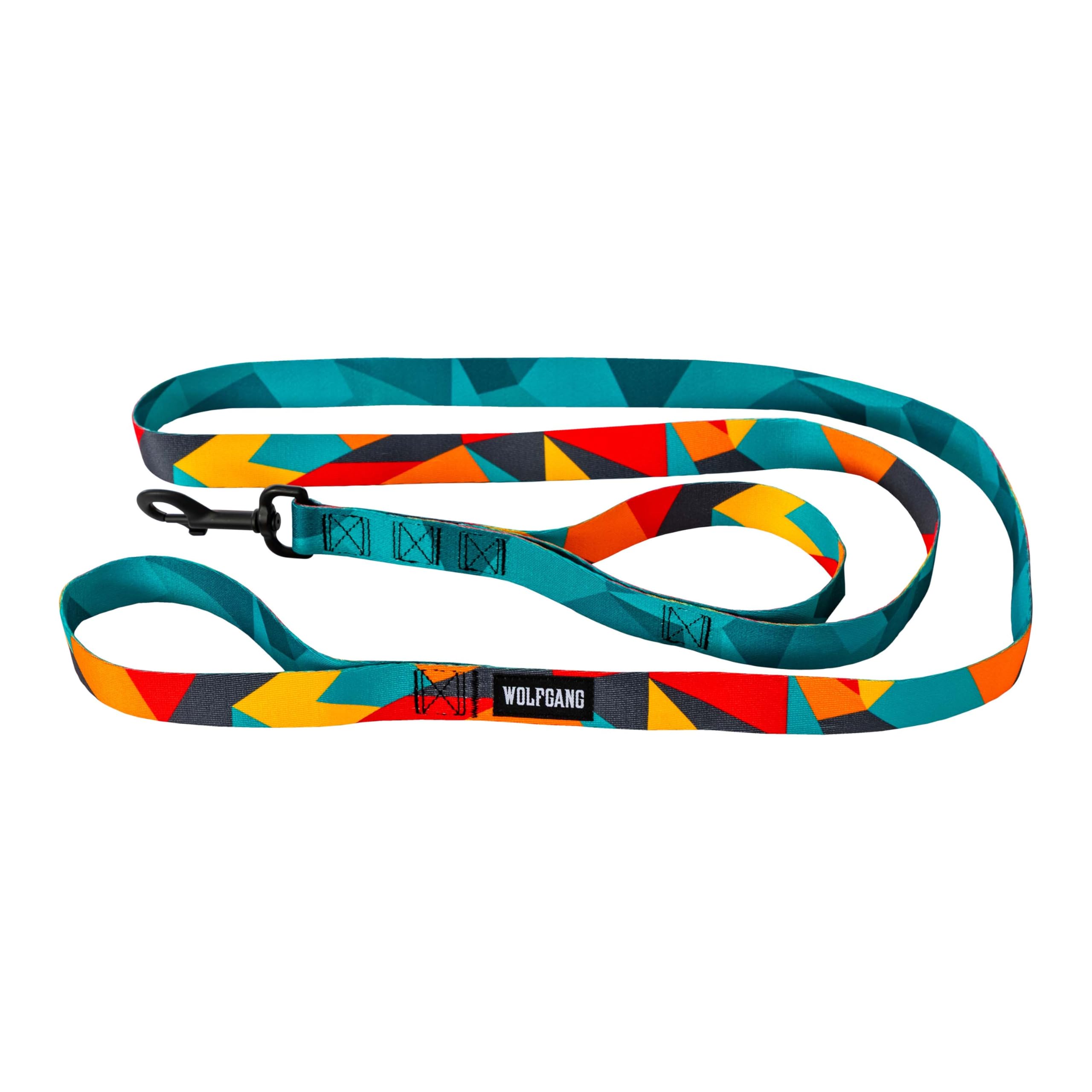 Wolfgang Heavy Duty Dog Leash, Pull-Tested to Over 800 lbs for Walking & Training, ShatterShapes Print, Dual-Handle Large Image
