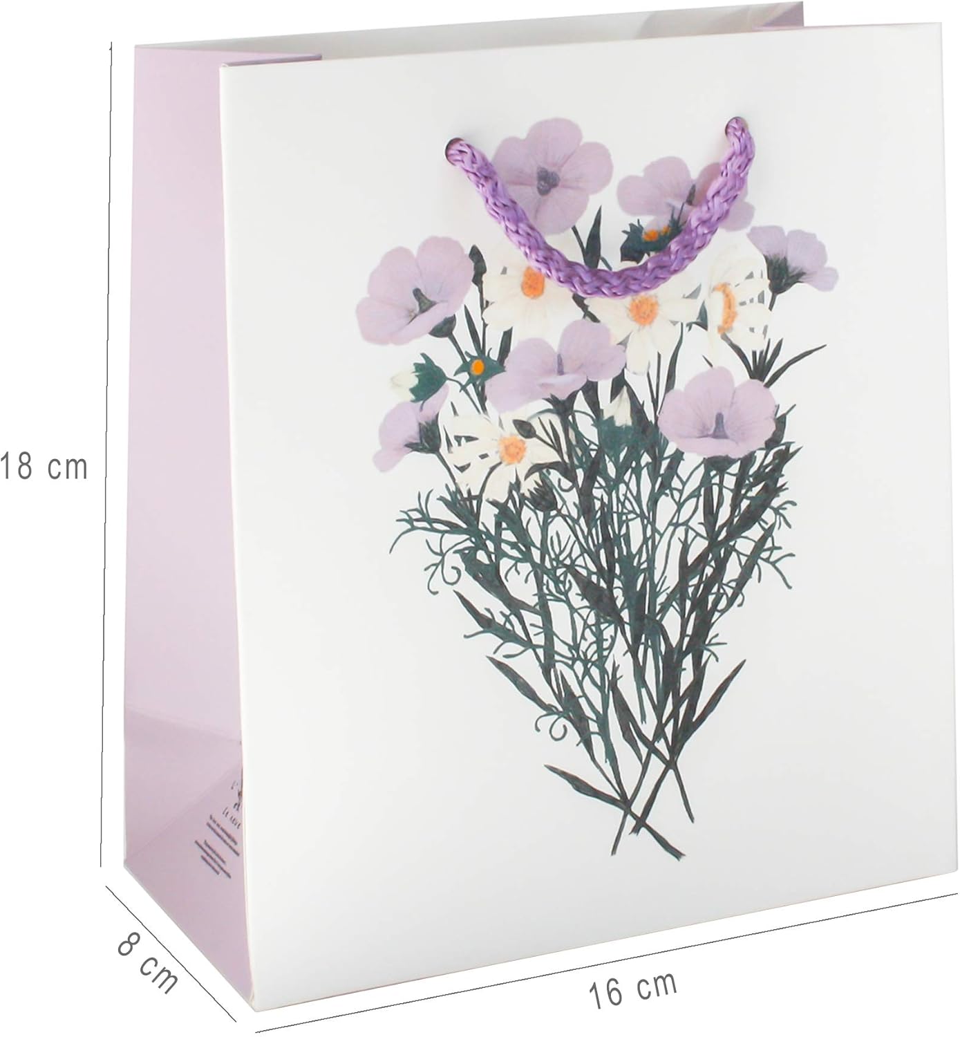 Emartbuy Set of 4 Luxury Gift Bag Strong Laminated Paper Mixed Colours 18 x 16 x 8 cm, Floral Bouquet, Set of 4 - Image 5