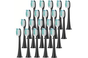 Sonic Electric Toothbrush Replacement Heads 4PCS, Soft Bristles, Fit Most Snap-On Handles Compatible For DiamondClean(Black 2