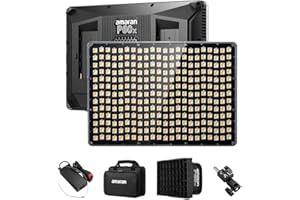 Aputure Amaran P60x 60W Output Bi-Color Lensed LED Panel Video Light 5070+ lux, CRI 95+, TLCI 97+, Color Temperature 3200K~6500K, APP Control & 4 Built-in Lighting FX, Softbox, Carring Case