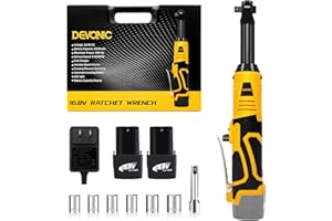 XGOLD 16.8V Cordless Ratchet Wrench 3/8 Set,40FT-LBS (45N.m) Electric Ratchet,Electric Socket Wrench With 2 Batteries,6 Sockets,1/4” Adapter And Fast Charger