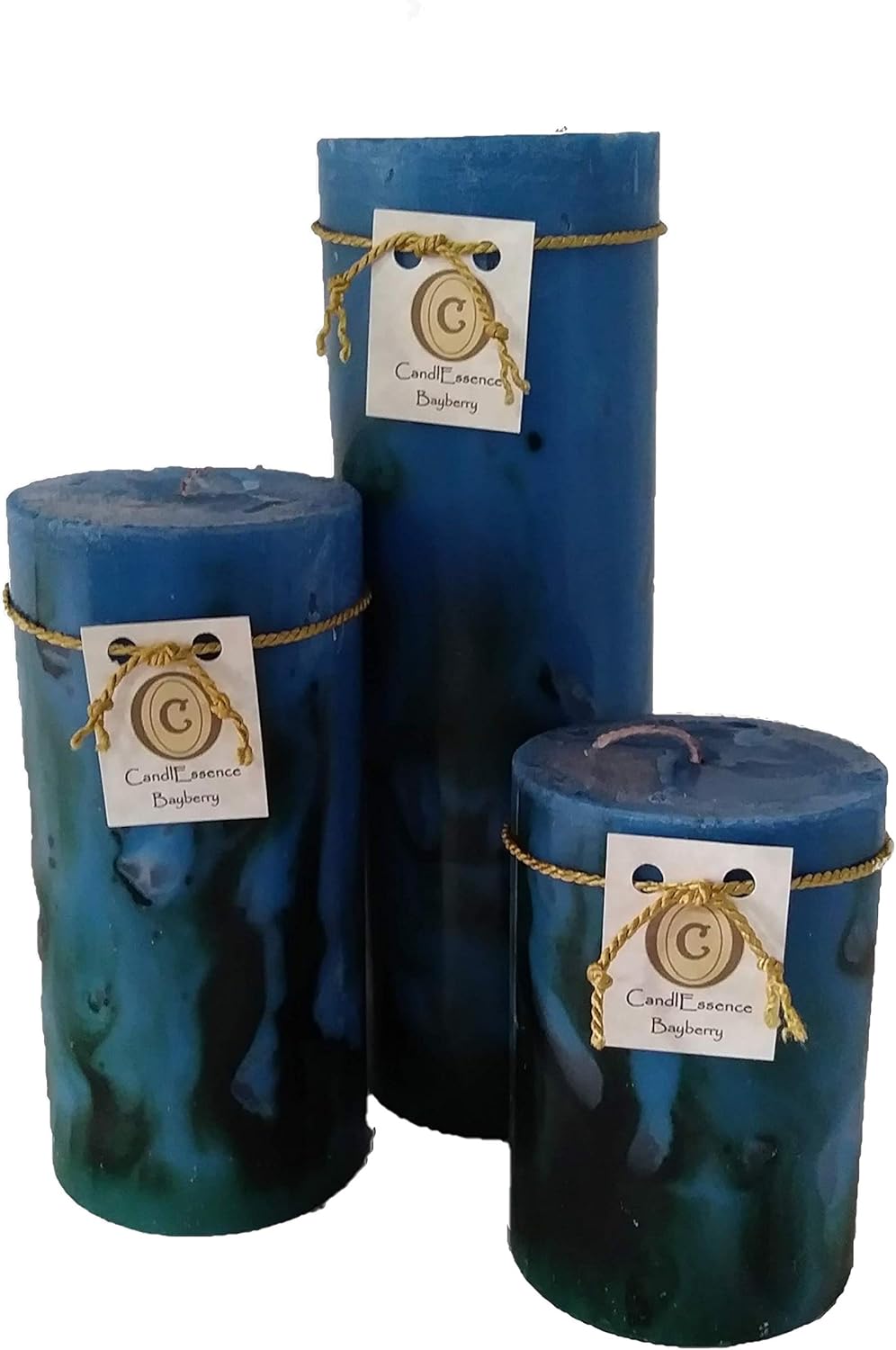 Scented Pillar Candle Long Burning Handmade Bayberry