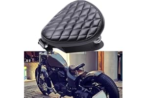 Rich Choices Black Leather Solo Seat with Spring Bracket Kit for Harley Davidson Sportster XL 1200 883 48 Chopper Bobber Seat