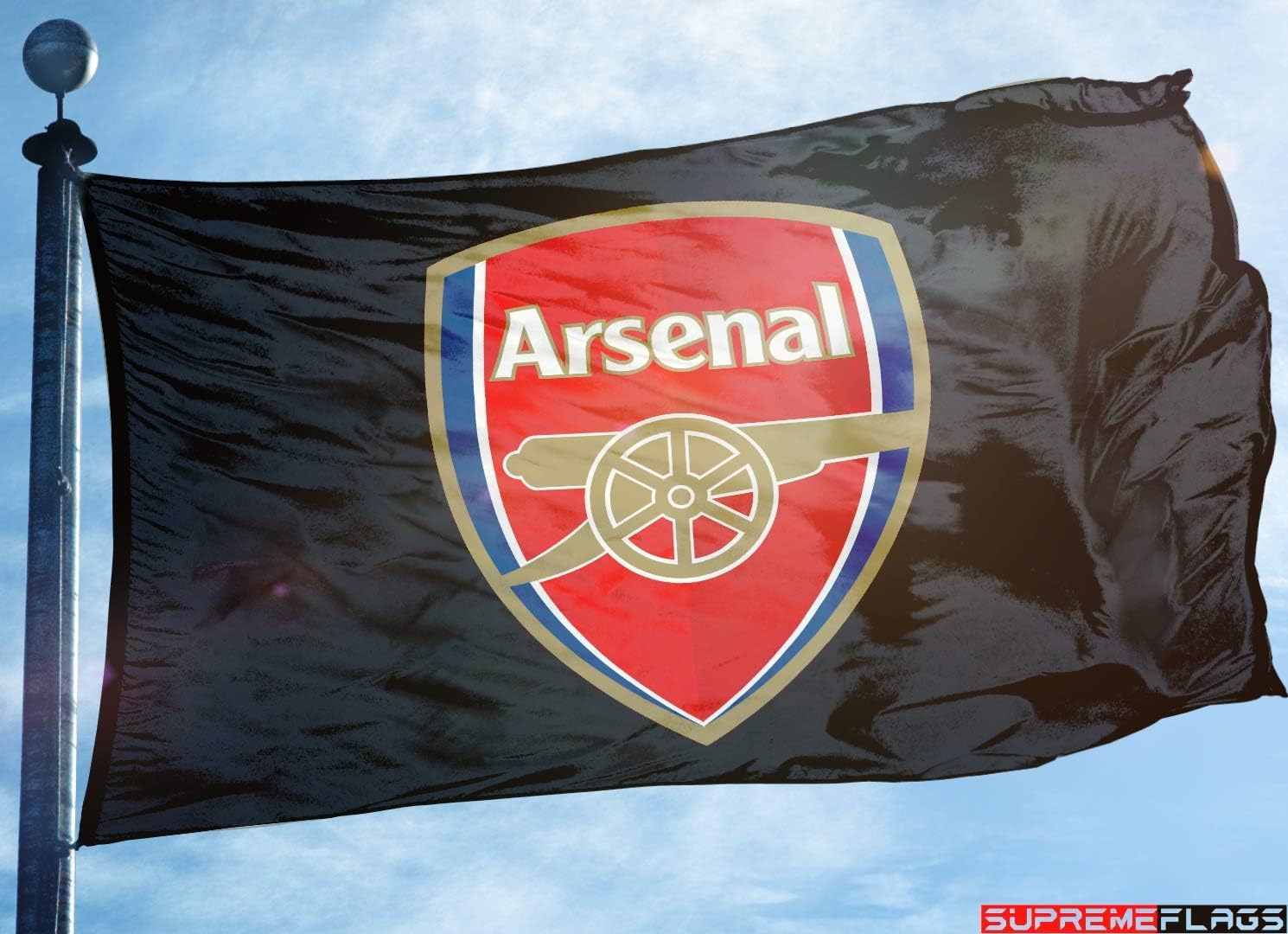 Arsenal Flag Banner 3x5 ft England Soccer Football Black Fan Shop